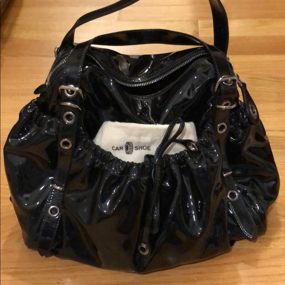 $990 Prada Original Car Shoe Patent Leather Bag
